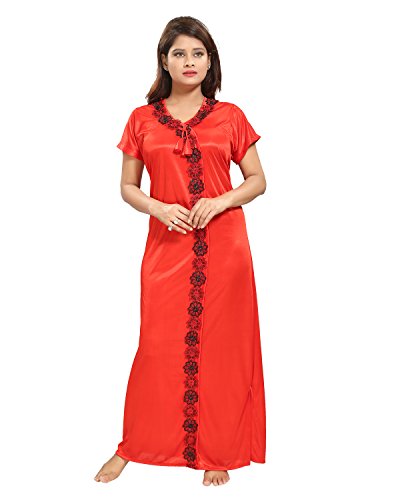 Paridhan Women Satin Night Gown (Red) (Free Size) D.No.1120 RS.299 (60.00% Off) - Amazon