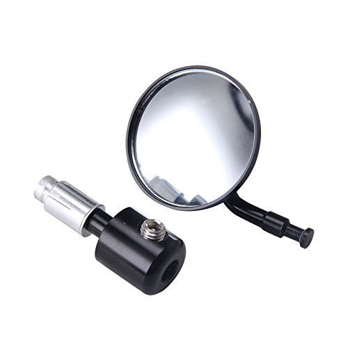 Allright 2 Stück Motorrad Spiegel Rund Lenkerendenspiegel Motorradspiegel Aluminium Rückspiegel 2,7 Zoll Lenkerspiegel Schwarz (Rund Lenkerendenspiegel)