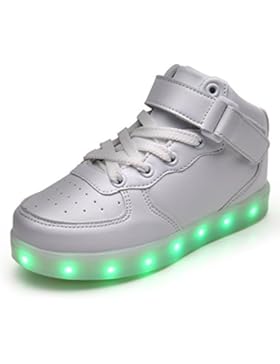 VILOCY Kinder USB aufladen LED Schuhe blinken Fashion high-top Sneakers für Jungen Mädchen