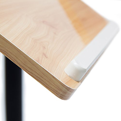 Relaxdays Laptoptisch höhenverstellbar H x B x T: 95 x 60 x 40,5 cm Sofatisch Beistelltisch mit Rollen samt Bremsen für Notebook mit Ablage für Maus hochglanz lackiert mit Antirutsch-Leiste, Eiche (natur) - 8