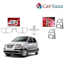 CAR SAAZ Head Light & Tail Light Molding Chrome Combo for Santro Xing