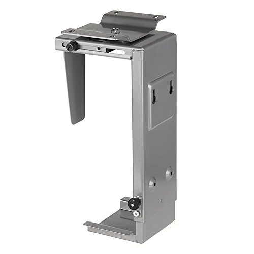 Maclean MC-713 Computer Halter für Schreibtisch Platzsparende PC Halterung Universal-Schienen Untertisch PC-Halter (Silber) - 3