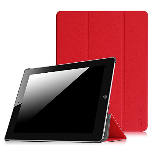 Fintie Apple iPad 2/3/4 Hülle Case - Ultra Slim Superleicht Schutzhülle Smart Shell Cover Tasche Etui mit Auto Schlaf / Wach und Standfunktion für Apple iPad 2 / iPad 3 / iPad 4 Retina, Rot