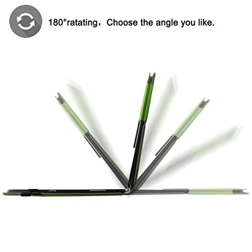 Lenovo Yoga Book Hülle Case, Infiland Slim Fit Folio PU-lederne dünne Kunstleder Schutzhülle Cover Tasche für Lenovo Yoga Book 25,65cm (10,1 Zoll Full HD) 2-in-1 Tablet PC(mit Auto Schlaf / Wach Funktion, Tablet und Tastatur sind nicht entgehaltet)(Grün) - 4