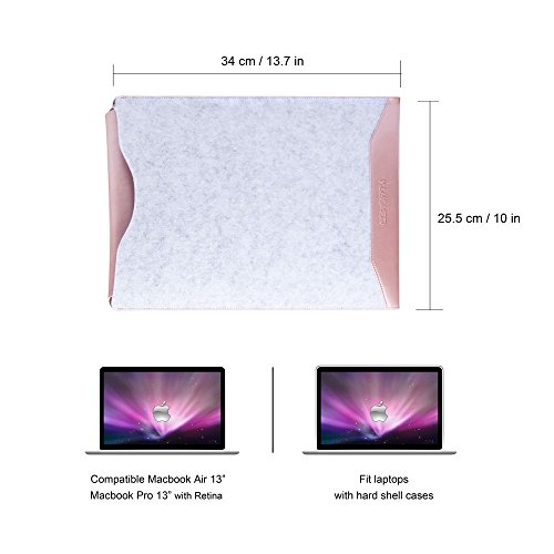 GENORTH Filz Sleeve H  lle Ultrabook Laptop Tasche f  r MacBook Air   Macbook Pro 13 3 Zoll  MacBook Pro Retina 13 Zoll H  lle mit Gesch  tztes Innere