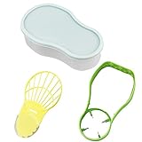 Das Avocado-Werkzeugset enthält einen Kernentferner, einen Fräser und einen Knusper, insgesamt drei Teile, komplettes Zubehör.