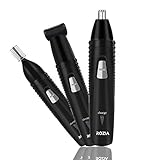 Nose Hair Trimmer, Professional 3 in 1 Nose, Ear, Eyebrow and Facial Hair Trimmer for Men and Women, Wet/Dry Operation, Rechargeable Electronic Hair Trimmer (Black)