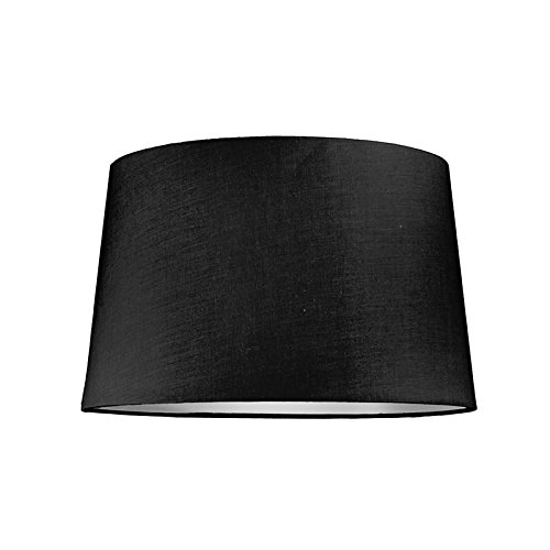 QAZQA Klassisch / Antik / Landhaus / Vintage / Rustikal / Modern / Polyester Lampenschirm 40cm rund SU E27 schwarz , Rund konisch Schirm Pendelleuchte