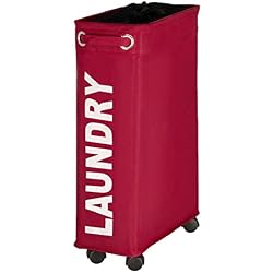Wenko Corno Pongotodo Saco para La Ropa Sucia 43 L, Poliéster, Rojo, 40x18.5x60 cm