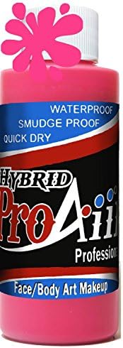ProAiir Waterproof Hybrid Face and Body Art Paint - Flourecent Pink 2.1oz (60ml) Bottle
