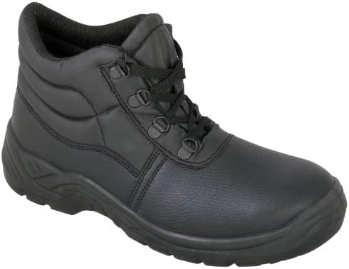 Safety Chukka Work Boots with Steel Toe Cap and Midsole Protection, Black