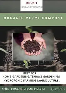 KRUSH 5 KG of Pure Organic VERMI Compost/Worm Compost Fertilizer (5 KG Powder )