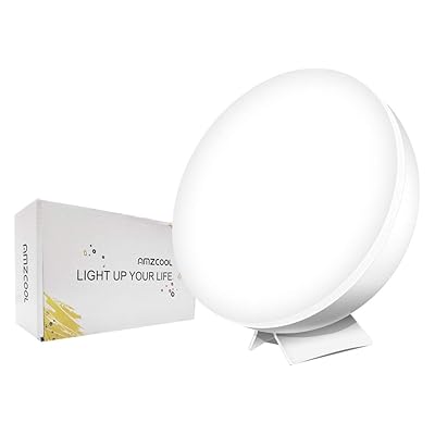 Happy Natural Light Therapy Lamp Simulated Sunlight Full Spectrum LED Lamp UV-Free 10000 Lux Bright Light Box Portable, Metal