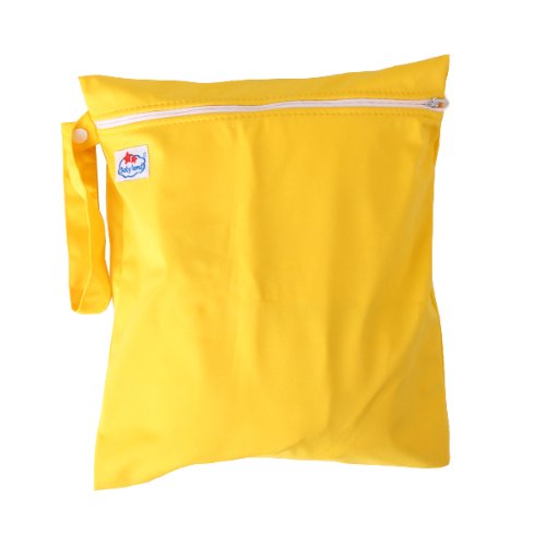 Waterproof Zipper Bag Washable Reusable Baby Cloth Diaper Bag (Yellow)