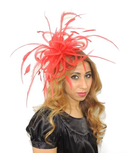 Large 12 Inch Devastator Sheer Ascot Kentucky Derby Fascinator Hat With Headband - Black