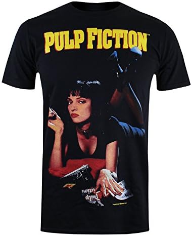 Pulp Fiction Men's Uma Poster T-Shirt, Black (Black Blk), Large