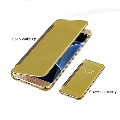 Aursen - Funda Samsung Galaxy S8  Espejo Clear View Cover Case - Oro