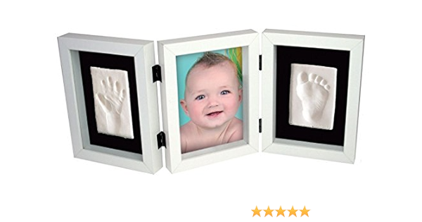 Reussi Le Test De Securite Des Jouets En71 Jzk Blanc Bebe Empreinte De La Main Empreinte Cadre Photo Kit Pour Garcons Et Filles Parfait Cadeau De Douche De Bebe Premium Argile Et Cadres