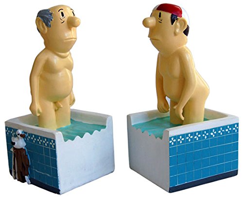 Loriot Buchstützen ‚Herren im Bad‘, 17 cm, bunt - 3