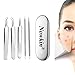 Produktbild Komedonenquetscher Pickel Werkzeug Mitesser Entferner Akne Entferner  , Nowkin 5 Stücke Pinzette Set Mitesserentferner Pickel Entfernen Nase Mitesser Edelstahl Extraktor