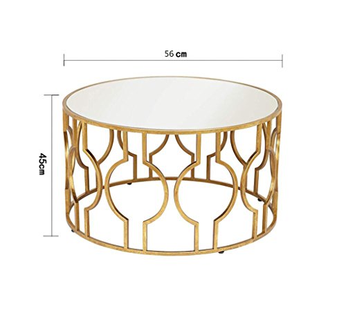 SFBZ Small Side Table Iron Tempered Glass Modern Simple Creative Small Round Table Living Room Sofa Side Small Coffee Table Coffee Table end tables