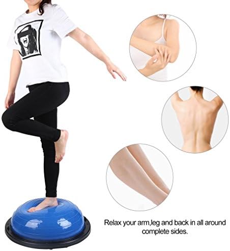 Balance Trainer Includes Bands for Resistance Workouts, Yoga, Gym, Training, Rehab - Half Ball With Fitness Workout Guide