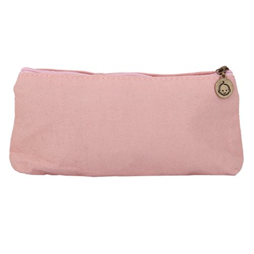 Leinwand Federmaeppchen Federmappe Federtasche Make-up Kulturtasche Rosa - 3