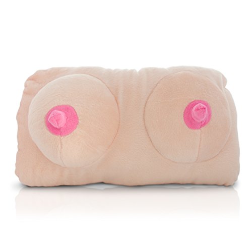 VENKON – Plüsch Dekokissen „Die Möpse“ Kissen in ausgefallener Busen Optik – 42 x 24 x 17 cm - 2