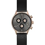 CRONOMETRICS Unisex Erwachsene Analog Quarz Uhr mit Leder Armband CM02WL06