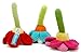 Pebble crochet flower rattle - turquoise