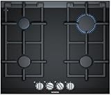  Siemens ER6A6PD70 hobs Negro Integrado Encimera de gas - Placa (Negro, Integrado, Encimera de gas, Hierro fundido, 1100 W, Alrededor)
