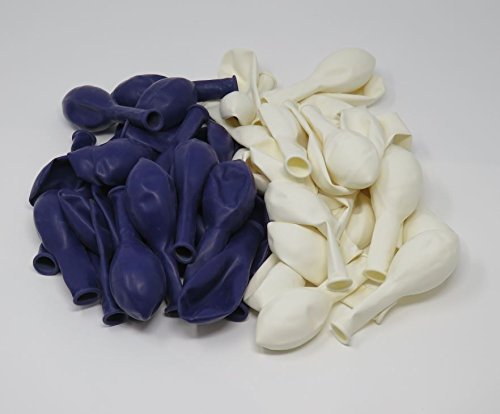 100 Luftballons je 50 royal lila & weiß Qualitätsballons 27 cm Ø (Standardgröße B85) - 2