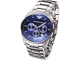 Emporio Armani AR5860 Quarz-Armbanduhr für Herren, blaues Zifferblatt, Edelstahl, 