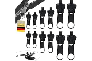 BAKEVIC Reißverschlus Zipper,12 Stück Reisverschlus Reparatur Set,Abnehmbare Reißverschlus Zipper Pull Fixer Reißverschluss Reparatur Set für Universal Reißverschluss,Kleidung,Bettzug, Gepäck.