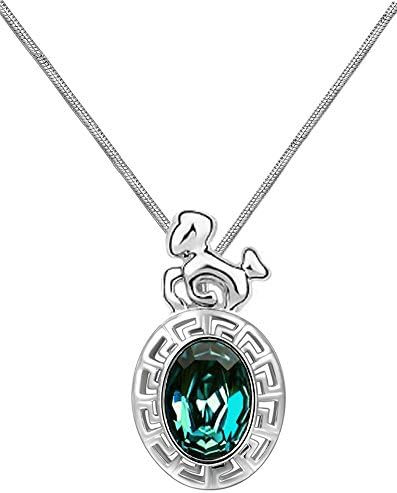 12 Signs of Zodiacal Constellations Austrian Crystal Pendant Necklace 45cm - Capricorn