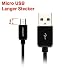 Produktbild KRS - ST4 - Langer Stecker Stecker 8 mm USB SYNC Cable Kabel Datenkabel Ladekabel Micro USB für Samsung S4 S5 S6 HTC One Touch/one Touch Mini ca 100 cm schwarz Ladekabel für Outdoor Baustellen Handy