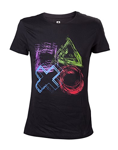 Preisvergleich Produktbild Playstation - Controller Buttons Herren T-Shirt - Schwarz - Größe Small