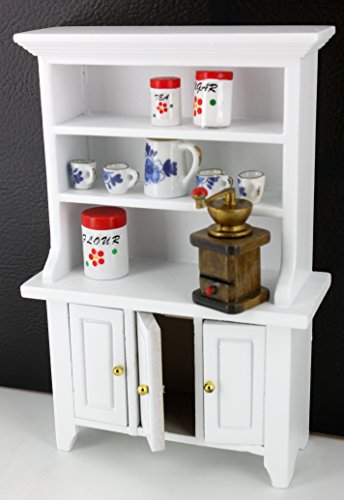 Preisvergleich Produktbild Puppenhaus Sets Küchenschrank mit Dosen, Geschirr und Kaffeemühle