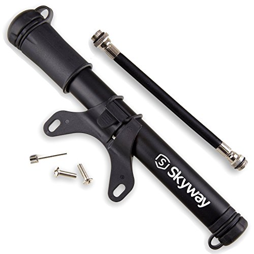 Hochdruck Mini Fahrradpumpe | Französisches und Schradar Ventil | Aus Aluminiumlegierung Mit elastischen Schlauch | Hochwirksame Mini Fahrrad Luftpumpe für alle ventile