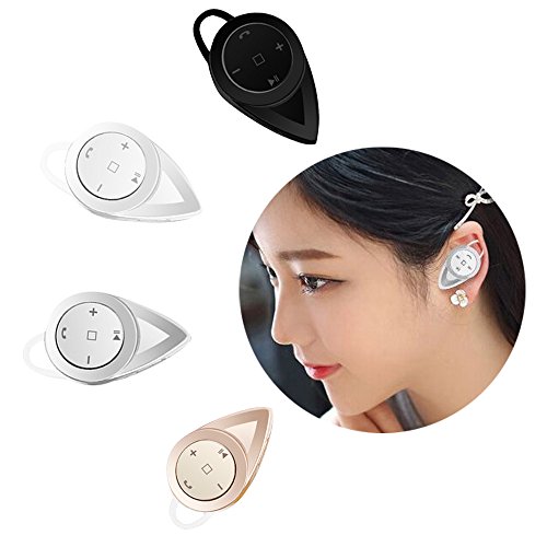 THANLY Bluetooth Headset Mini V4.0 Wireless In Ear Stereo Earphone Headphone Earbuds Earpiece with Mic for iPhone 6 6S Plus 5S 5C 5 4S 4 iPad iPod Samsung Galaxy S7 S6 S5 S4 S3 LG Smartphone (White)