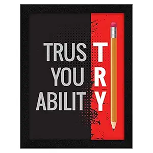 ArtX Paper Inspirational Quote Trust Your Ability Wall Art Painting, Multicolor, Motivational, 10 X 13 Inches, Set of 1