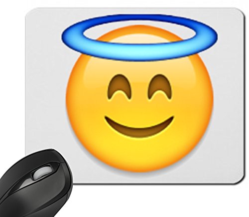 Mauspad "Lächelndes Gesicht mit Heiligenschein" Mousepad, Handauflage, Gamepad, Handgelenkauflage, Windows, Notebook, PC