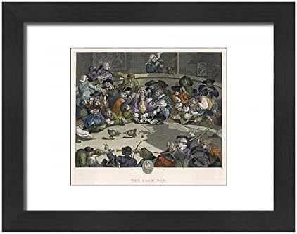 Framed 16X12 Print Of Cockfighting/hogarth/col (595351)