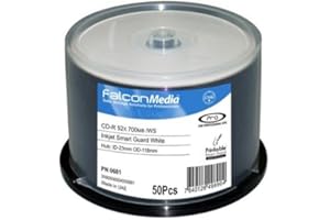 KRONENBERG24 FTI Falcon Media Professional CD-R 700MB/80min 52x Inkjet white SmartGuard – Pack of 50