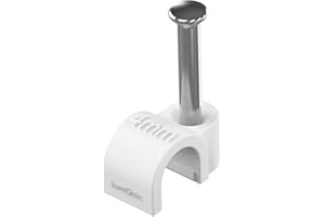 Lumonic 100x abrazadera de clavo 4mm para cable blanco - abrazadera de cable con clavo 14mm p.ej. para montaje en pared - abrazaderas de cable diferentes tamaños 4-14mm