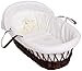 Izziwotnot Gift White on Dark Wicker Moses Basket