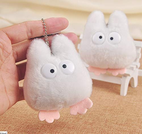 channeltoys - 1pcs Porte Clef Peluche - Chibi Blanc - Mon Voisin Totoro - 8cm - Neuf