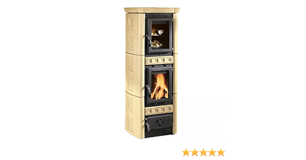 La Nordica - Stufa a Legna Gaia con Forno Finitura Maiolica Pergamena da  49,5cm : Amazon.it: Fai da te