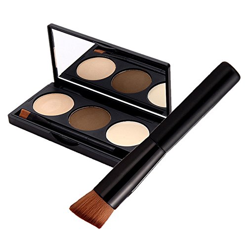 Demarkt Make-up 3 Farben Brauenpuder Schattierung Palette Trimmen Lidschatten - 4