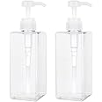JiatuA 22oz / 650ml Empty Plastic Pump Bottles, Refillable Lotion Soap Dispenser Liquid Container for Kitchen or Bathroom Soaps Shampoo and Body Wash, 2 Pack Clear